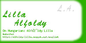 lilla alfoldy business card